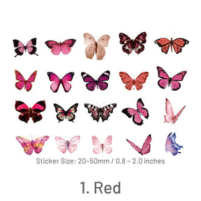 Red-Butterfly Themed PVC Decorative Sticker