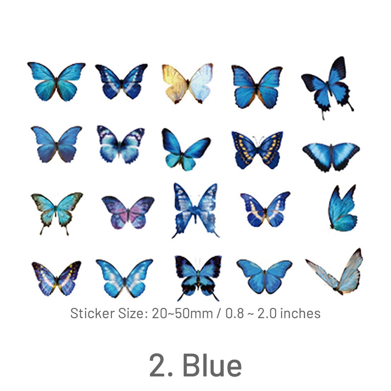 Blue-Butterfly Themed PVC Decorative Sticker