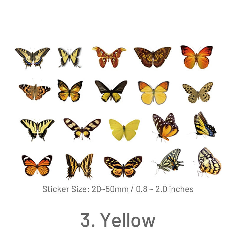 Yellow-Butterfly Themed PVC Decorative Sticker