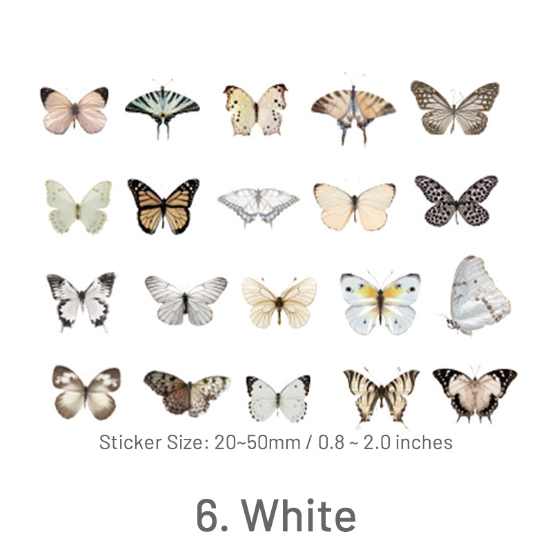 White-Butterfly Themed PVC Decorative Sticker