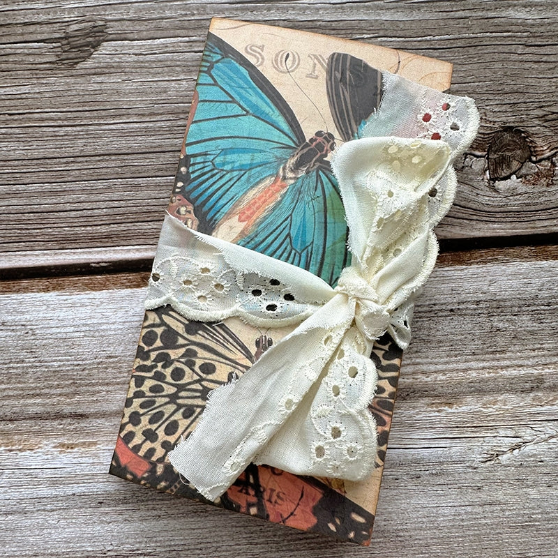 Butterfly-themed Vintage Handmade Junk Journal Folio Kit - Stamprints4