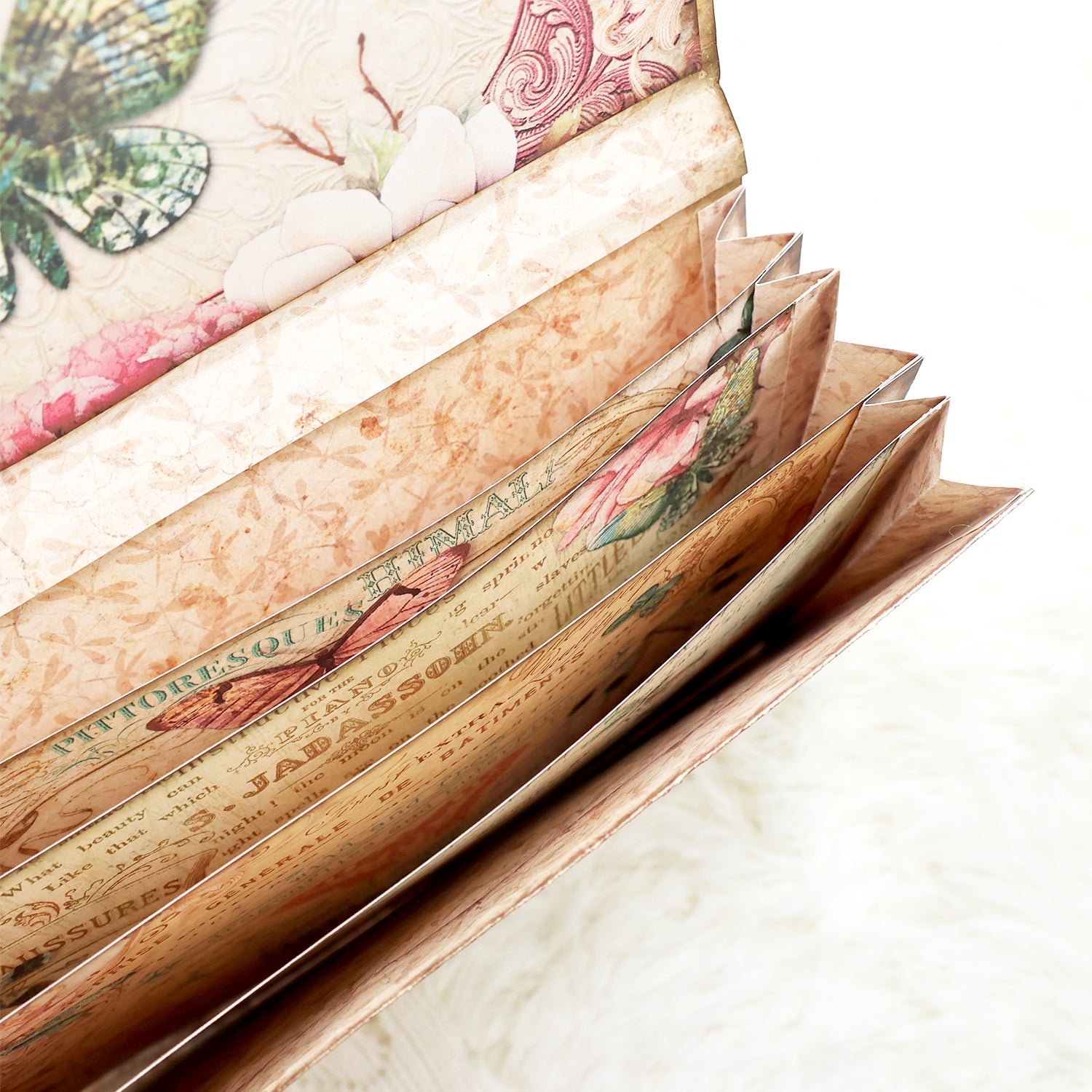 Vintage Butterfly Handmade Junk Journal Folio Kit 11