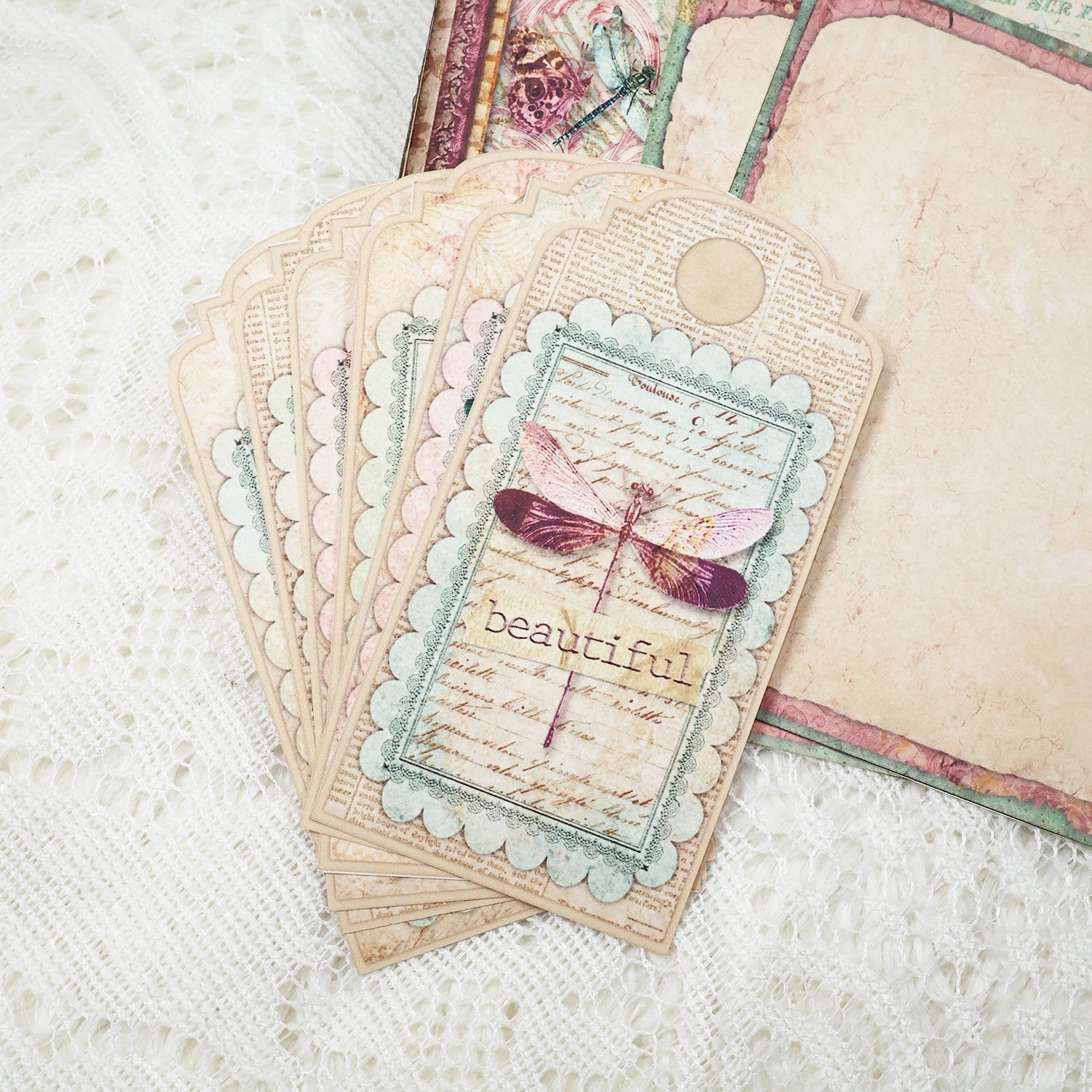 Vintage Butterfly Handmade Junk Journal Folio Kit 9