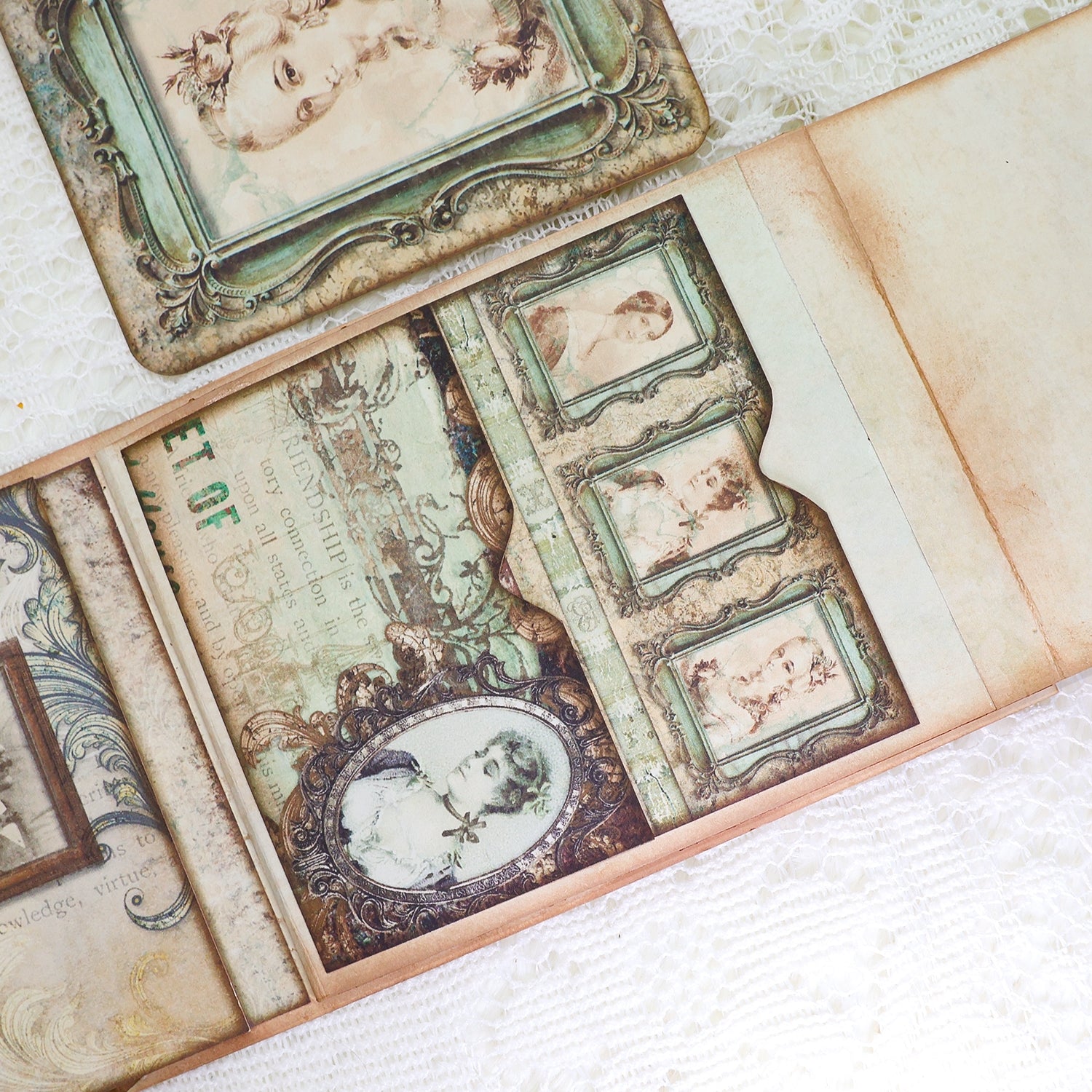 Vintage Character Handmade Junk Journal Folio Kit - Stamprints13