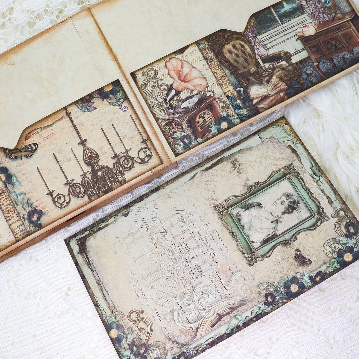 Vintage Character Handmade Junk Journal Folio Kit - Stamprints14