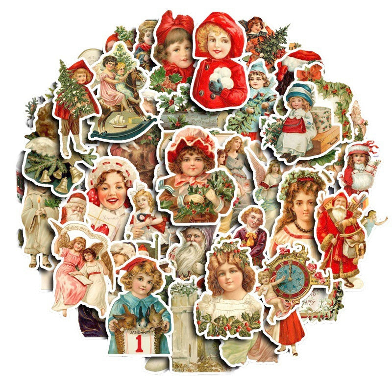 Vintage Christmas Character-themed Stickers a