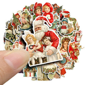 Vintage Christmas Character-themed Stickers b1