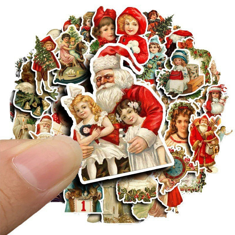 Vintage Christmas Character-themed Stickers sku
