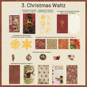 Vintage Christmas Mixed Media Sticker and Scrapbook Paper Pack sku-3