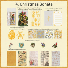 Vintage Christmas Mixed Media Sticker and Scrapbook Paper Pack sku-4