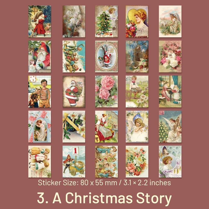 Vintage Christmas Sticker Book - Flowers, Butterflies, Food, Posters, Christmas sku-3