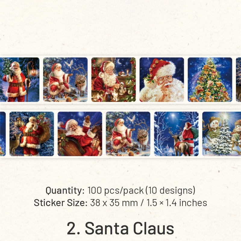 Vintage Christmas Washi Stickers - Figures, Architecture sku-2