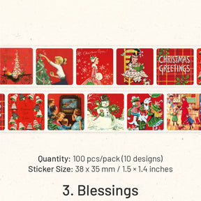 Vintage Christmas Washi Stickers - Figures, Architecture sku-3