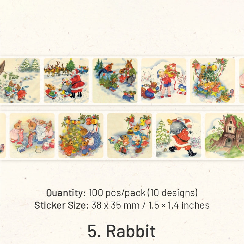 Vintage Christmas Washi Stickers - Figures, Architecture sku-5