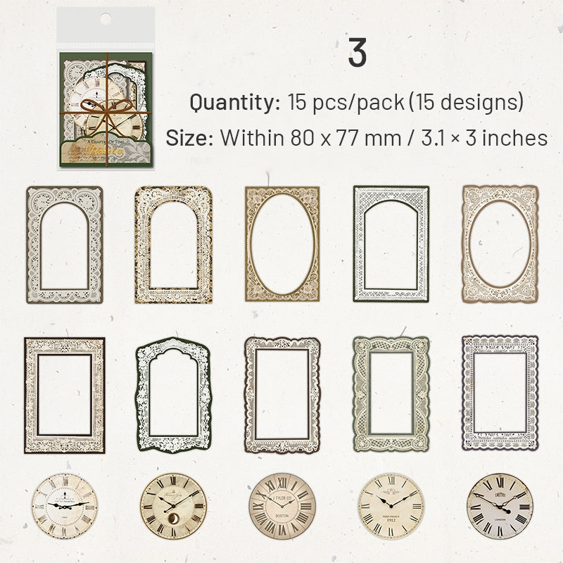 Vintage Clock and Border Scrapbook Paper sku-3