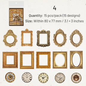 Vintage Clock and Border Scrapbook Paper sku-4