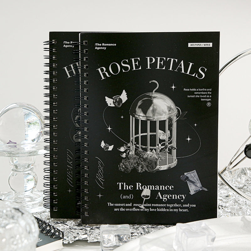 Vintage Coil-Bound Journal Notebook with Butterflies and Hearts b2