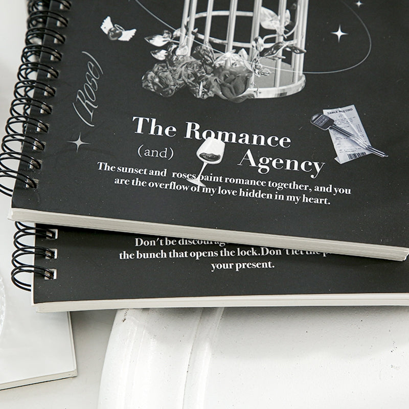 Vintage Coil-Bound Journal Notebook with Butterflies and Hearts b5