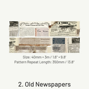 Vintage Collection Series Old Newspaper Manuscripts Washi Tape sku-2