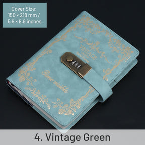 Vintage European Style Password Combination Diary Notebook sku-4