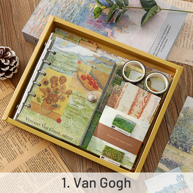 Van Gogh-Van Gogh and Monet Inspired Vintage European Oil Painting Gift Box Journal Set