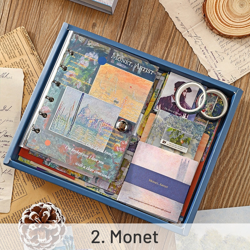 Monet-Van Gogh and Monet Inspired Vintage European Oil Painting Gift Box Journal Set