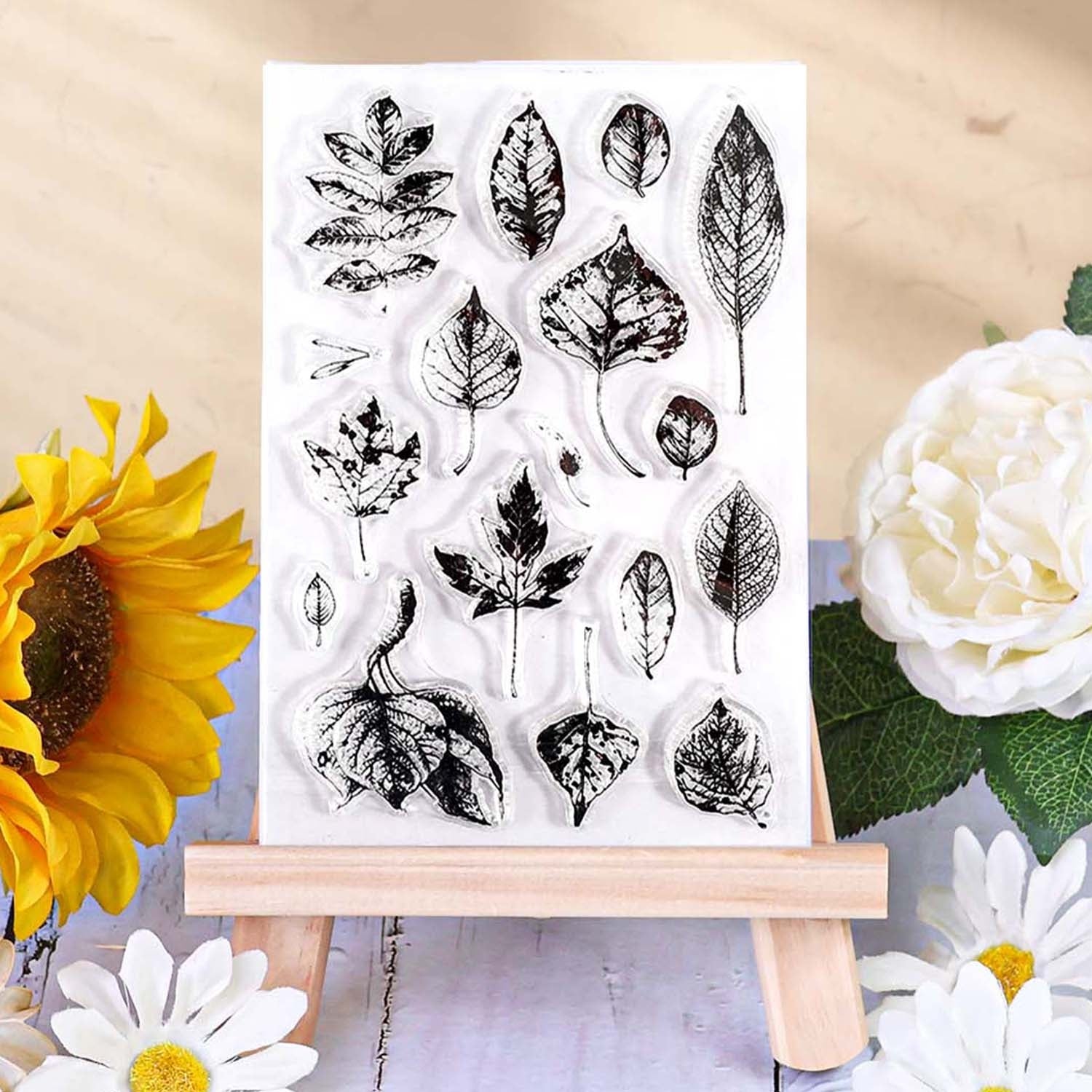 Vintage Fallen Leaves Clear Silicone Stamp