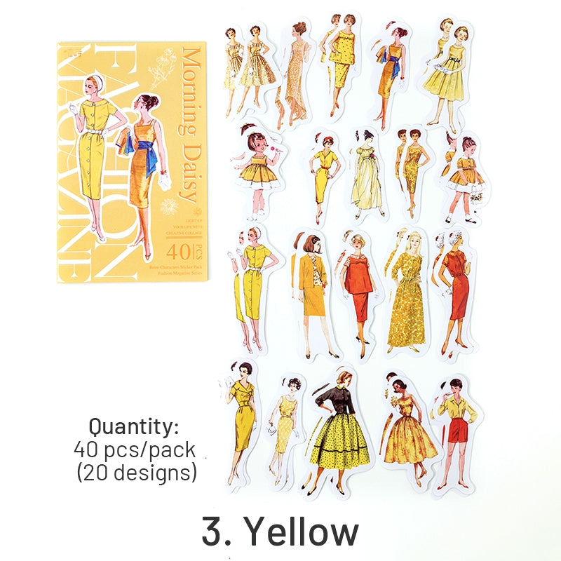 Vintage Fashion Lady Sticker Pack - Girl, People, Model sku-3