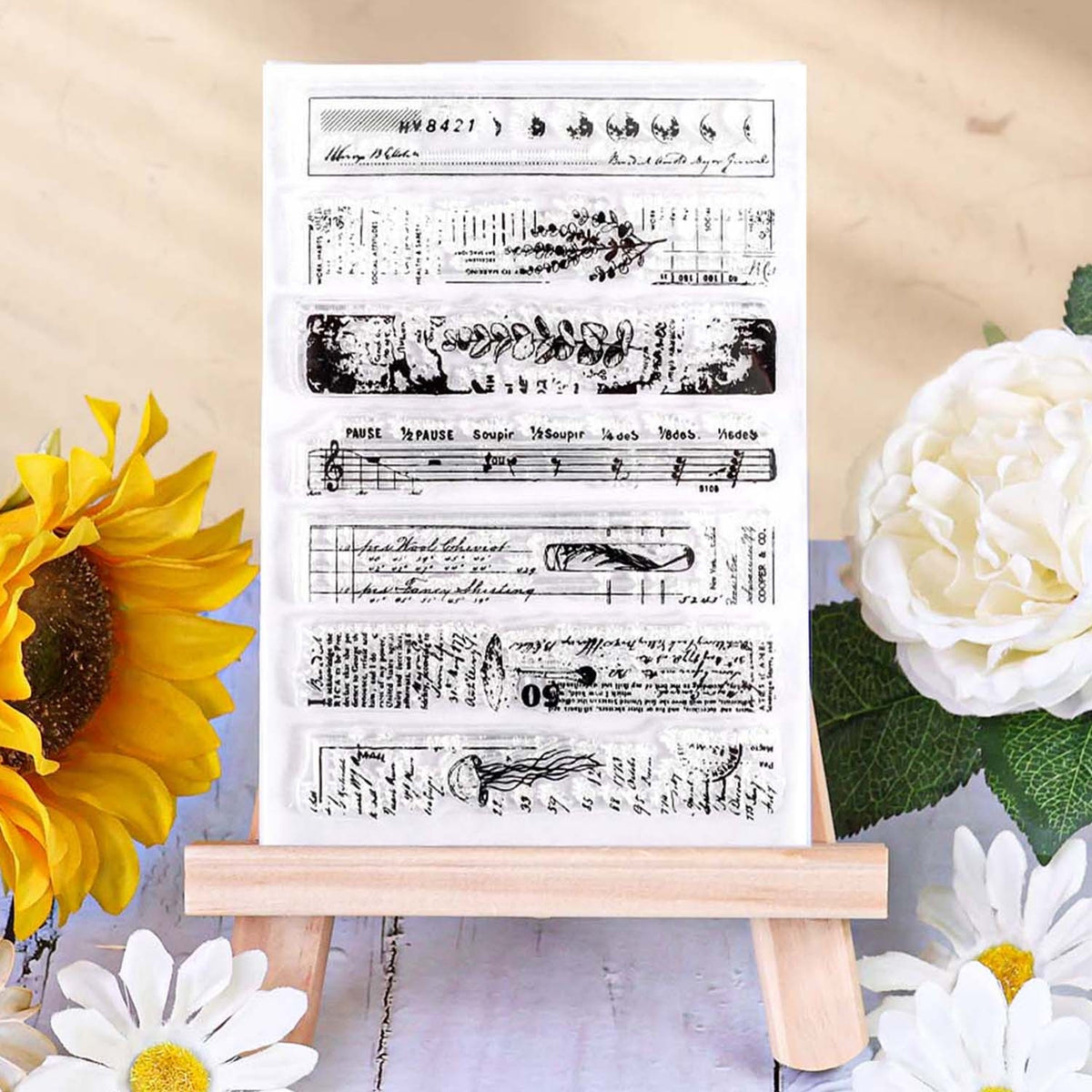 Vintage Fleeting Days Clear Silicone Stamp