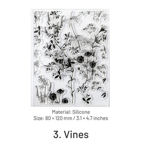 Vintage Floral Series Clear Silicone Stamp sku-3