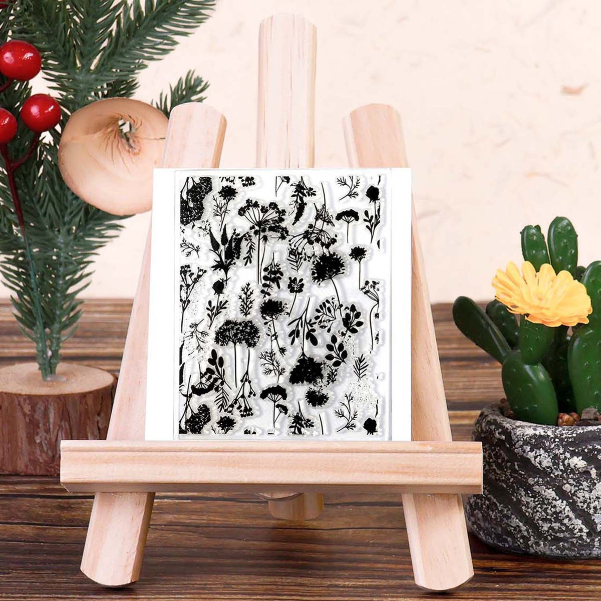 Vintage Floral Series Plants Clear Silicone Stamp