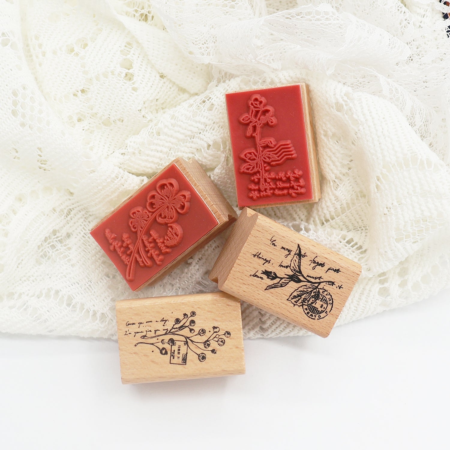 Ready Made Rubber Stamp - Rose Room Series Plant Wooden Rubber Stamp