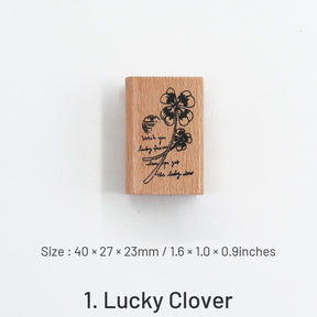 Vintage Flower Plant Wooden Rubber Stamp sku-1