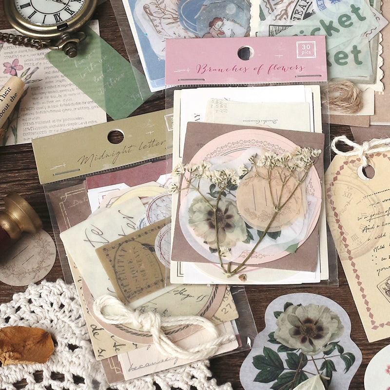 Vintage Hang Tag Multi-material  Scrapbook Paper Pack b3
