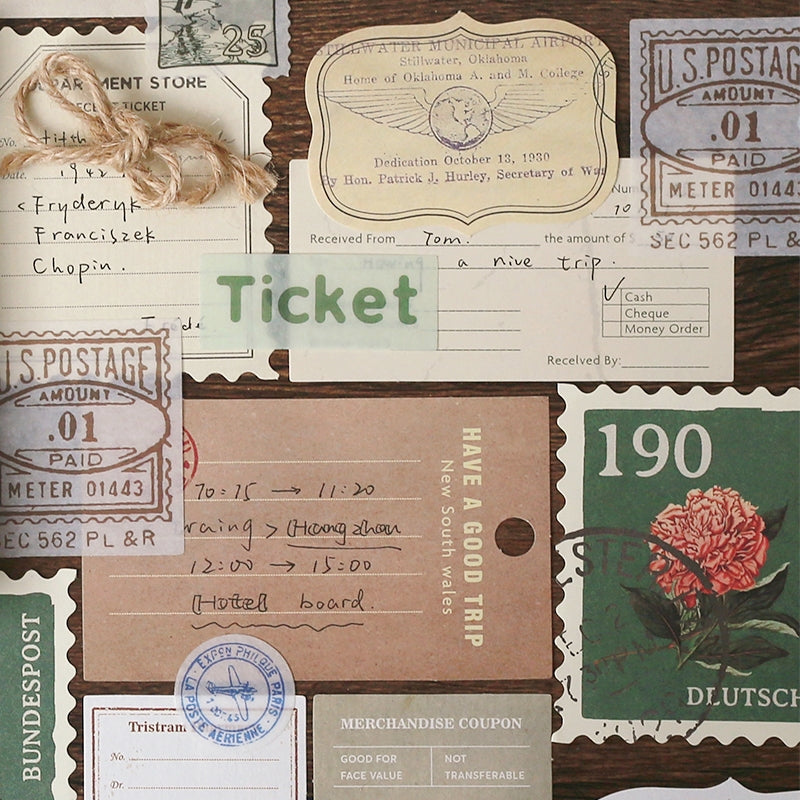 Vintage Hang Tag Multi-material  Scrapbook Paper Pack b6