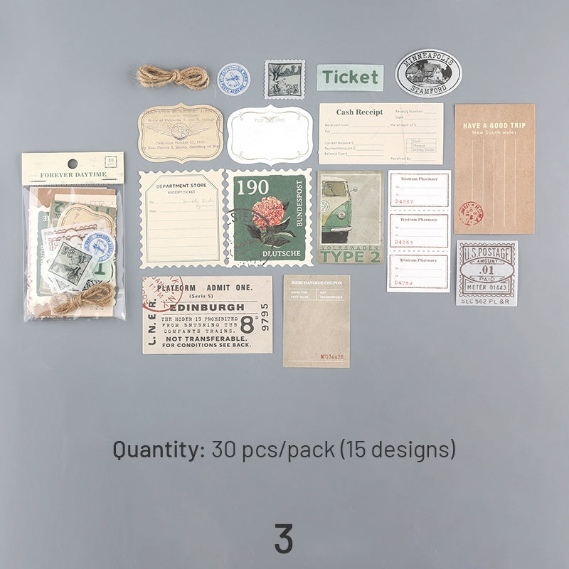 Vintage Hang Tag Multi-material Scrapbook Paper Pack sku-3