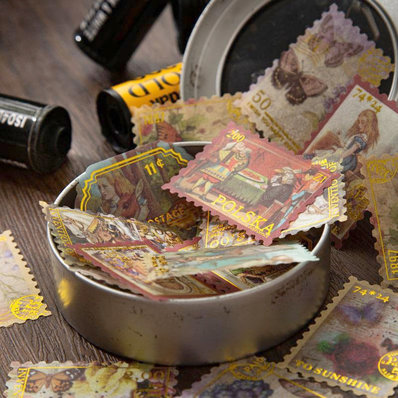 Vintage Hot Stamping Stamp Washi Stickers b1