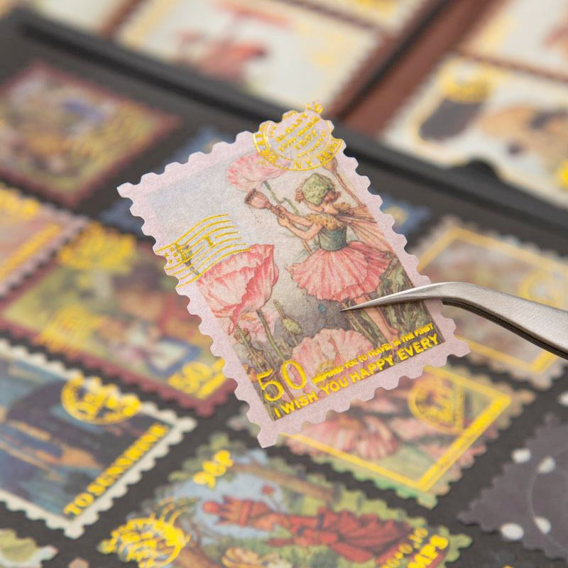 Vintage Hot Stamping Stamp Washi Stickers b2