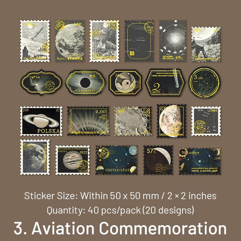 Vintage Hot Stamping Stamp Washi Stickers sku-3