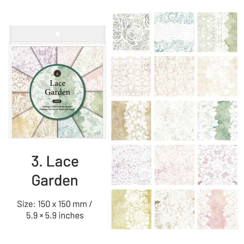 Vintage Inspired Classical Botanical Lace Decorative Paper sku-3