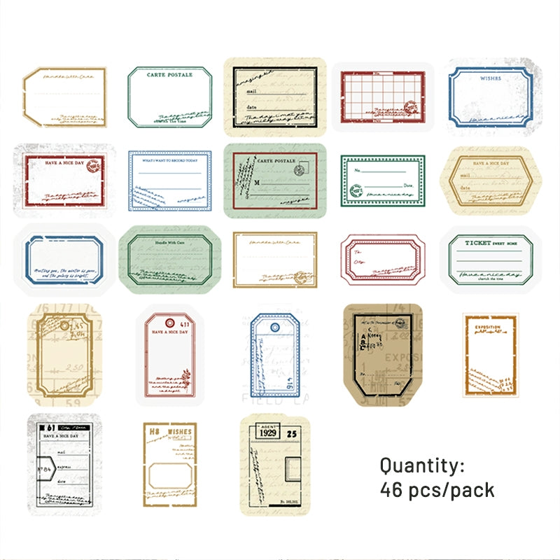 Vintage Label Boxed Stickers | Retro Design Collection by Stamprints