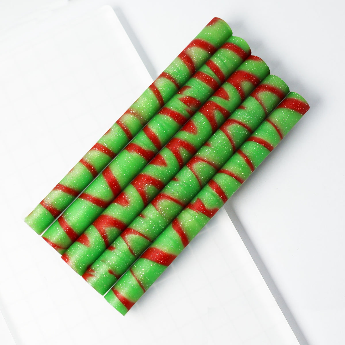 Vintage Lolipop Mixed Color Glue Gun Wax Sticks - Red Green