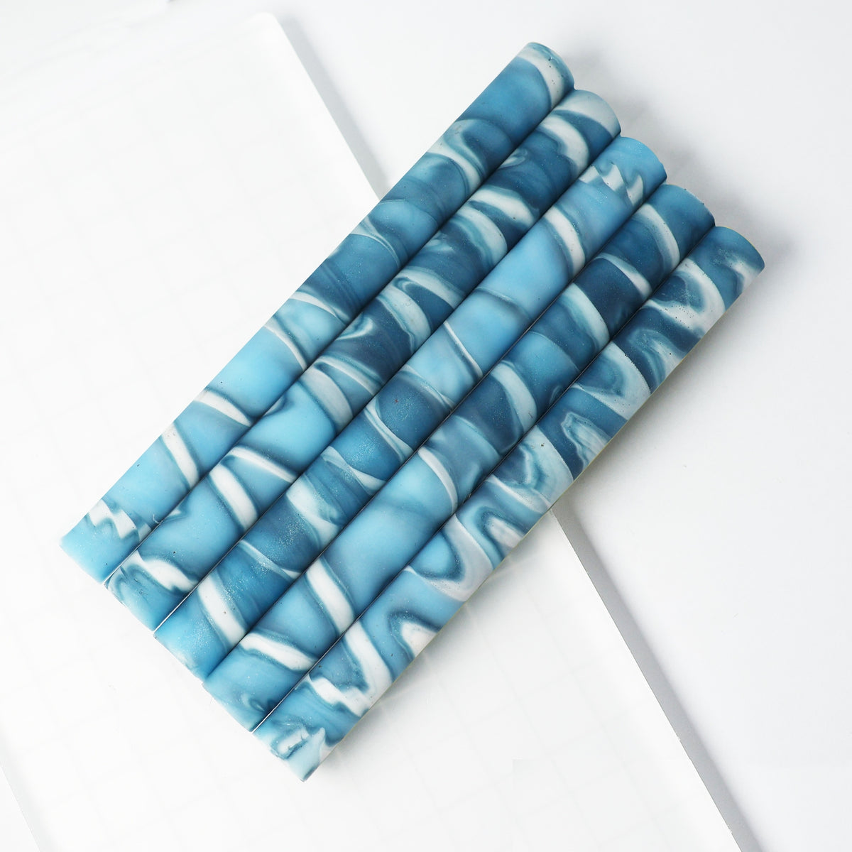 Vintage Lolipop Mixed Color Glue Gun Wax Sticks - Sea Blue White