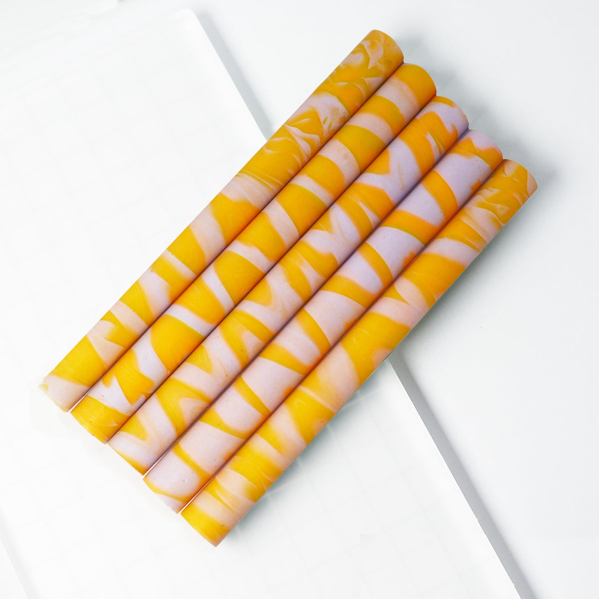 Vintage Lolipop Mixed Color Glue Gun Wax Sticks - Yellow Coral