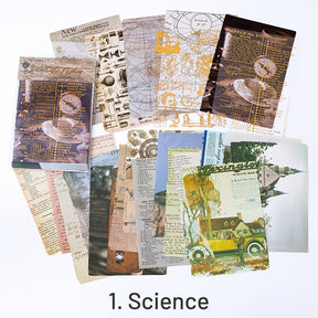 Vintage Manuscript Hot Stamping Scrapbook Paper - Butterfly, Travel, Star, Universe, Science, Plant sku-1