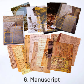 Vintage Manuscript Hot Stamping Scrapbook Paper - Butterfly, Travel, Star, Universe, Science, Plant sku-6