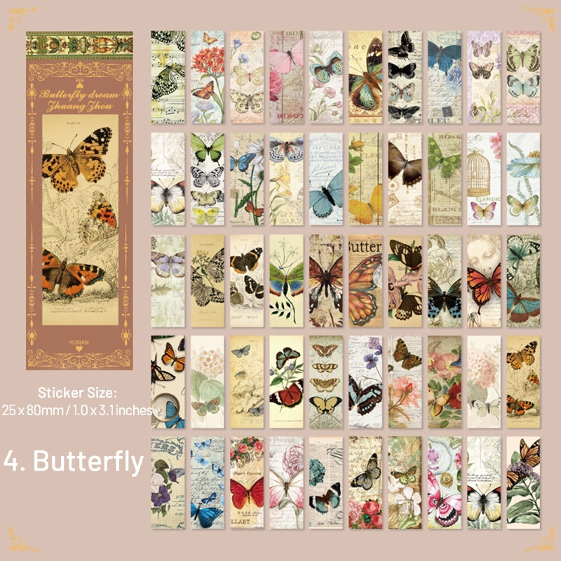 Sticker - Mini Strip Washi Sticker Book - Mucha, Fruit, Plant, Butterfly, Mushroom, Poster