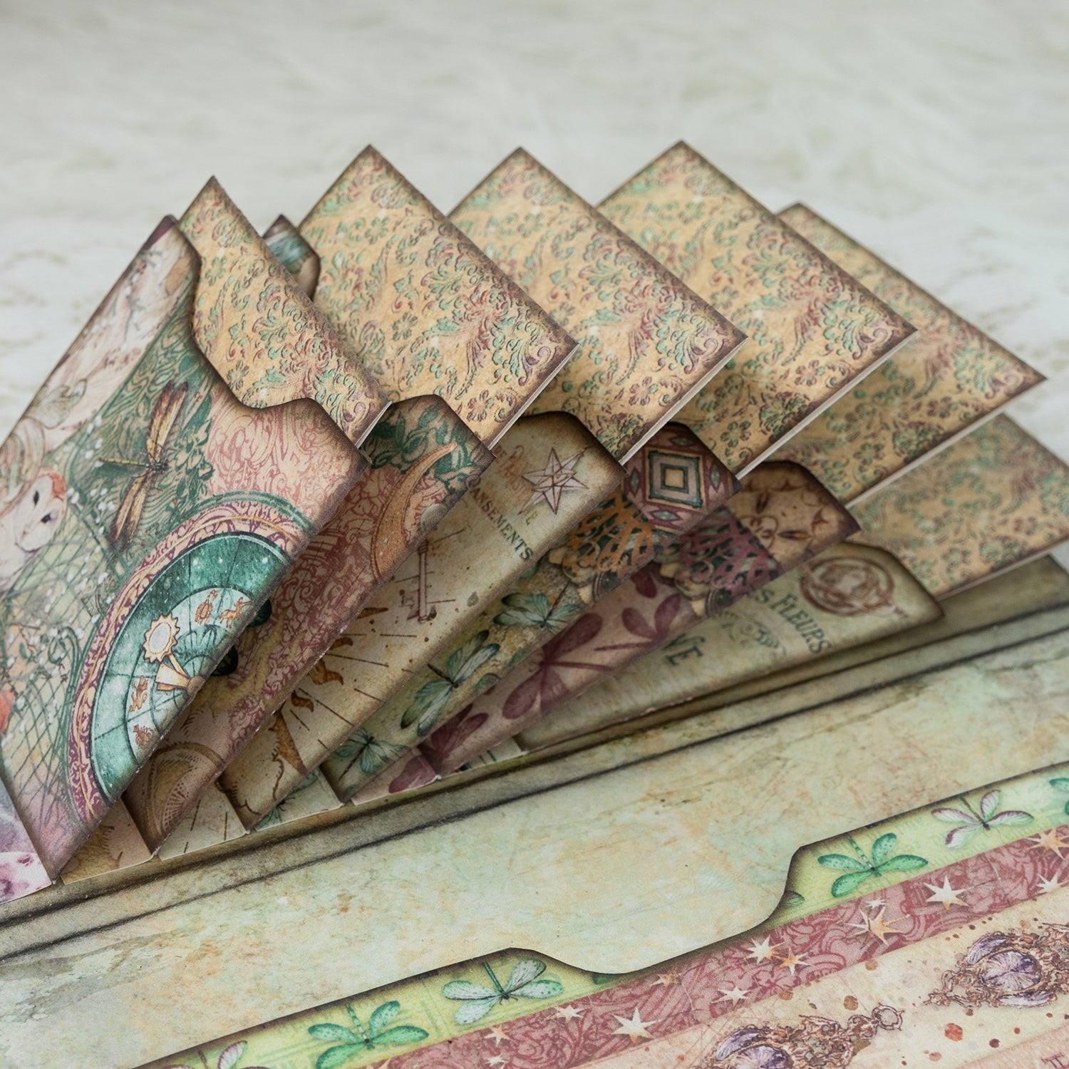 Vintage Moon Magic Circle Handmade Junk Journal Folio Kit 2