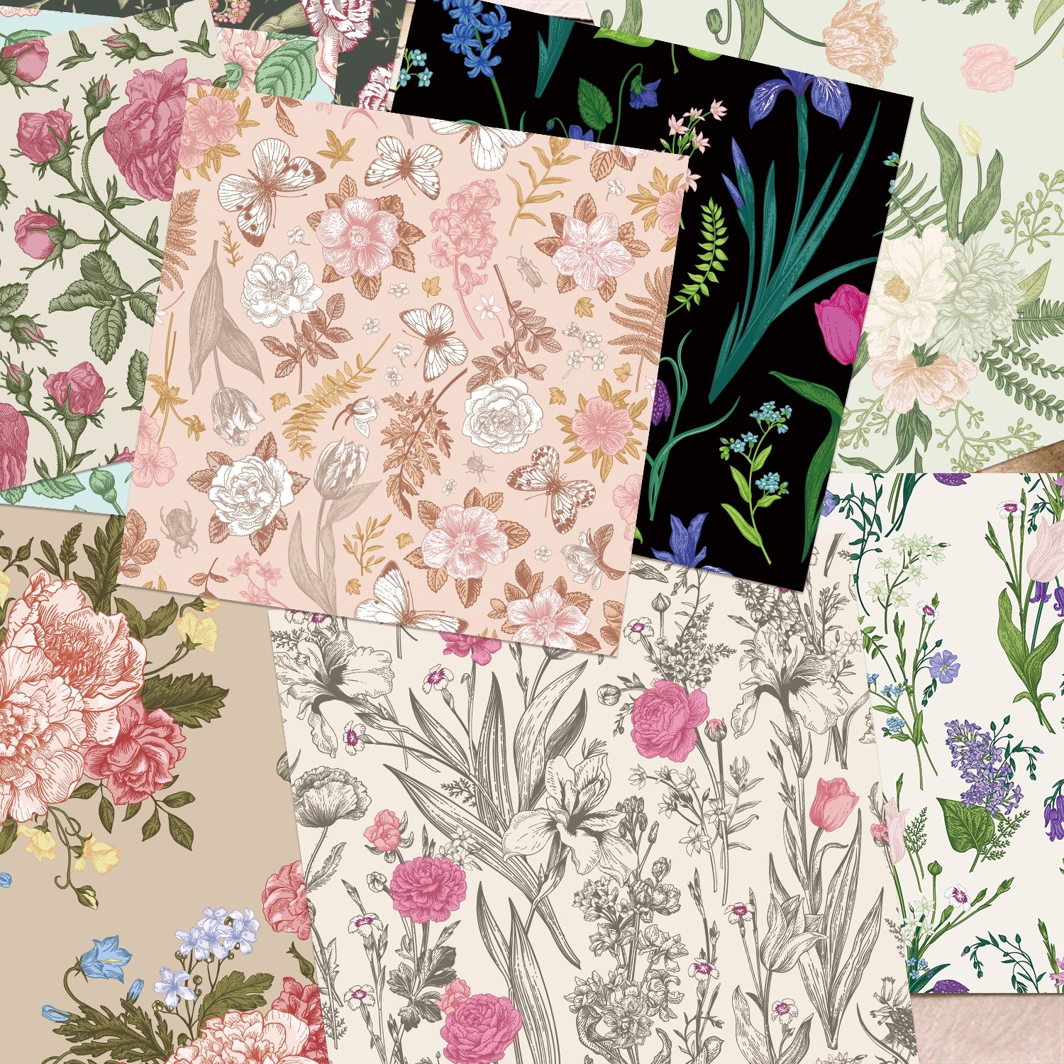 Classic European Style Floral Plant Pattern Decorative Paper1