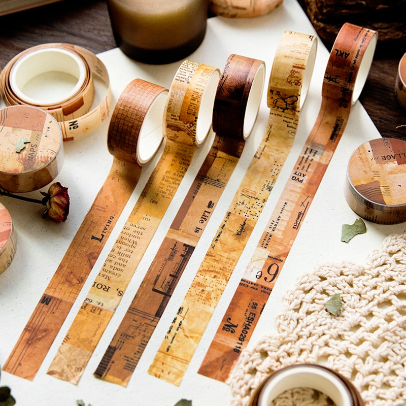 Vintage Newspaper and Map Washi Tape b1